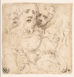 Arcok és álló alak tanulmányozása (fordítva) alkotó: Parmigianino