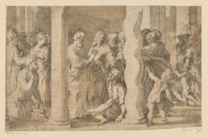 Szent Péter és János meggyógyítják a bénultakat alkotó: Parmigianino (attributed to)