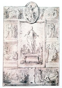 Összetételi vázlat, c1513-1540 alkotó: Parmigianino