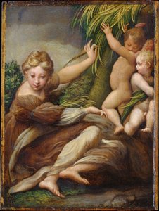 Női mártír angyalokkal (Alexandriai Szent Katalin?) alkotó: Parmigianino