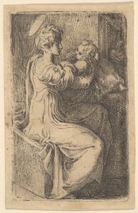 Madonna és gyermeke, 16. század. alkotó: Parmigianino