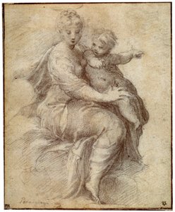 Madonna és gyermek a felhőkön, c1525 alkotó: Parmigianino