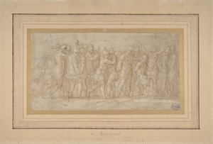 Római vagy görög harcosok ünnepelnek a győzelem után., 1503-40. alkotó: Parmigianino