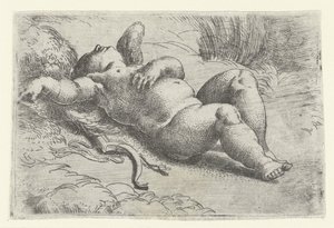 Alvó Ámor alkotó: Parmigianino