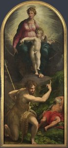 A Madonna és a gyermek Keresztelő Jánossal és Jeromos szentekkel, 1527 alkotó: Parmigianino