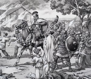 Barbár támadás a Romano British ellen