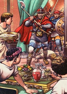 Barbárok támadnak meg egy Romano British vacsorapartit