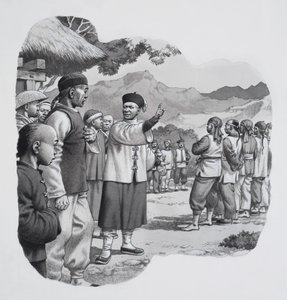 Kínai bokszolók (gouache, papír)