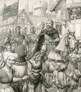 III. Edward diadalmas hazatérése (gouache, papír)