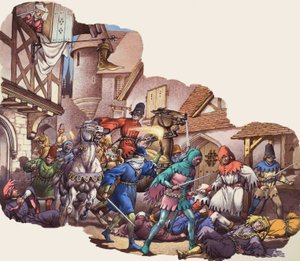 Lajos (1372-1407) orleansi herceg meggyilkolása a százéves háború alatt (gouache, papír)