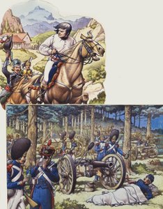 Napóleon és Napóleon császári gárdája (gouache, papír)