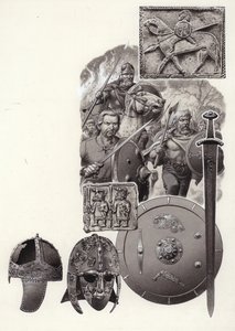 A barbárok, akik elpusztították a császári Rómát (gouache, papír)
