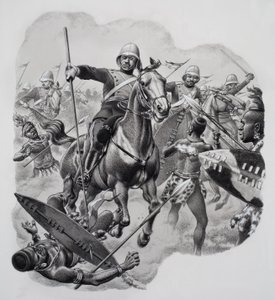 Zulus (gouache, papír)