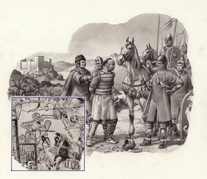 Keresztesek Törökországban a 11. században (gouache, papír)