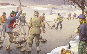 Curling Skóciában (gouache, papír) alkotó: Pat (1907 95) Nicolle