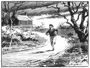 Illusztráció Charles Dickens Nagy várakozások című könyvéhez (toll és tinta)
