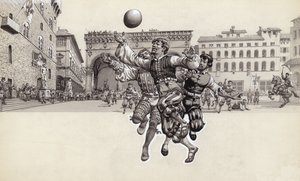 Focizás Firenzében (gouache, papír)