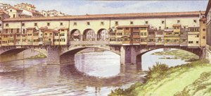 A Ponte Vecchio az 1970-es években (gouache, papír)