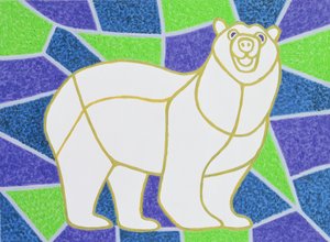 Polar Bear a festett üveg alkotó: Pat Scott