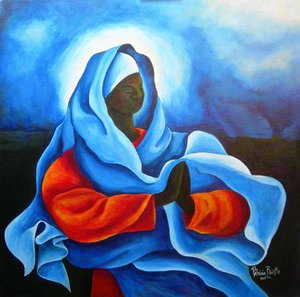Mary in the Storm, 2011 (akril, vászon) alkotó: Patricia Brintle