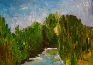 Kanyargós folyó, 2009 (akril, fa) alkotó: Patricia Brintle
