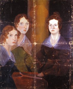A három Bronte nővér portréja: Charlotte Bronte (1816-1855), Emily Bronte (1818-1848) és Anne Bronte (1820-1849), angol írók. Testvérük, Branwell Patrick Bronte (1817-1848) festménye. 1834.