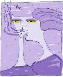 Strega del Tchesal (Chiesale): boszorkány, aki macskává változik, hogy kémkedjen az emberek után. Patrizia La Porta illusztrációja. alkotó: Patrizia La Porta