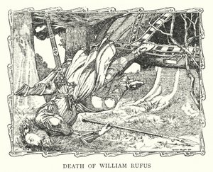 William Rufus halála (litográfia) alkotó: Patten (after) Wilson