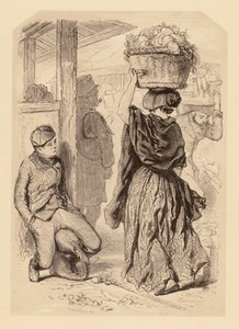 Gavarni Londonban: Covent Garden Market (litográfia)