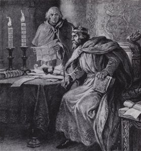 Nagy Alfréd, Wessex királya és gyertyás órái (litho)