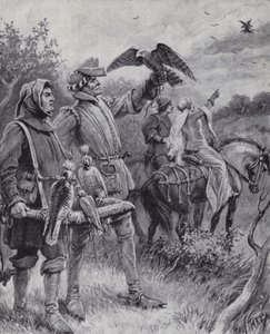Solymászat a középkorban (litho)