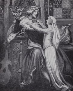 Richard király a fiatal Valois Izabellával (litho)