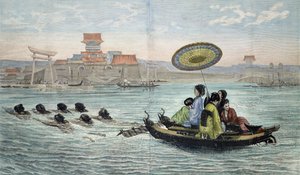 A japán barque (színes litho) alkotó: Paul (after) Lenoir