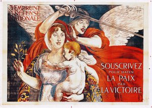 „Subscribe to Hasten Peace by Victory”, plakát a honvédelem harmadik hiteléhez, 1917 (színes metszet)