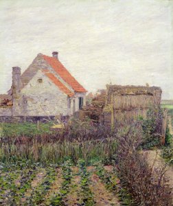 Tanyasi ház zöldségeskerttel (olaj, vászon) alkotó: Paul Baum