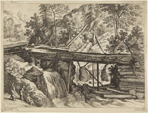 Híd és vízesés alkotó: Paul Bril