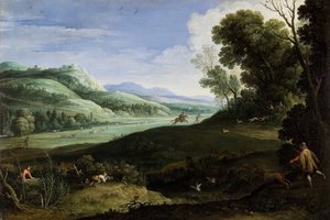 Táj vadászokkal, 1619.