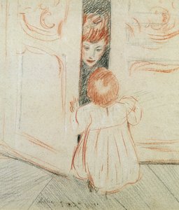 Bújócska (színes ceruza papíron) alkotó: Paul Cesar Helleu