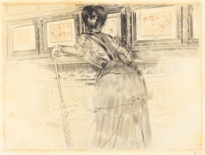 A Watteaus előtt a Louvre-ban alkotó: Paul Cesar Helleu