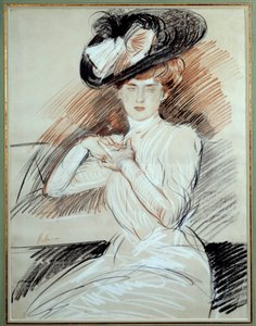 Helleu asszony. Rajz Paul Helleu (1859-1927), XX. Bayonne, Bonnat Múzeum alkotó: Paul Cesar Helleu