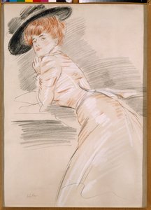 Madame Helleu kalapban alkotó: Paul Cesar Helleu