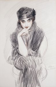 Egy hölgy, esetleg Madam Van Cleef portréja alkotó: Paul Cesar Helleu