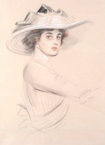 Női portré, 1909. alkotó: Paul Cesar Helleu