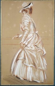 Fehér nő portréja. Paul Helleu (1859 - 1927) rajza, XX. Bayonne, Musee Bonnat alkotó: Paul Cesar Helleu