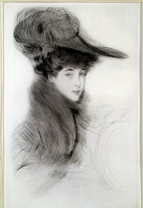 Malborough hercegnő portréja. Paul Helleu (1859-1927) rajza, XX. Bayonne, Musee Bonnat alkotó: Paul Cesar Helleu