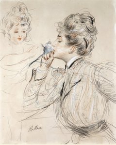 A parfüm (faszén, pasztell és szangvinikus kartonon alkotó: Paul Cesar Helleu