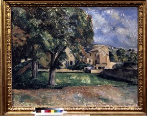 Fák a parkban. Jas de Bouffan. Paul Cezanne (1839-1906) festménye alkotó: Paul Cézanne