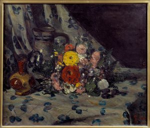 Csokor sárga dalhiával Paul Cezanne (1839-1906) festménye 1873 V. 0,54x0,64 m Párizs, Muse d