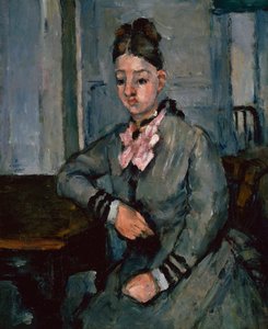 Madame Cezanne asztalra támaszkodva, 1873 körül (olaj, vászon) alkotó: Paul Cézanne