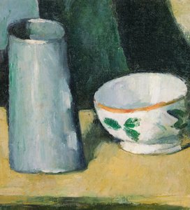 ""Tál és tejeskancsó csendélete"" (Tál és tejeskancsó) Paul Cezanne (1839-1906) festménye - kb. 1873-1877 - Olaj, vászon Mérete 20x18,1 cm Bridgestone Művészeti Múzeum alkotó: Paul Cézanne